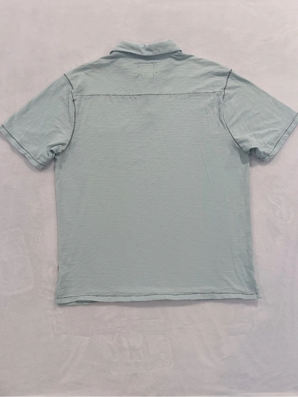 True Grit California Polo Shirt Men’s Large Light Blue 100% Cotton Pocket Polo